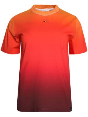 Тениска с градиентным принтом Courreges оранжево