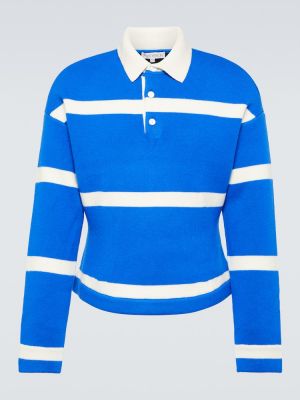 Svītrainas vilnas polo krekls Jw Anderson zils