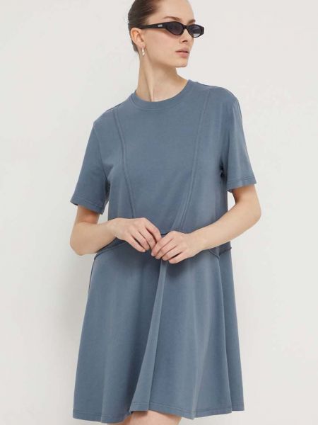Sukienka mini bawełniana Ugg niebieska