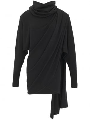 Vlněné šaty s kapucí Saint Laurent černé