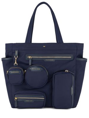 Nylónová nákupná taška Anya Hindmarch modrá