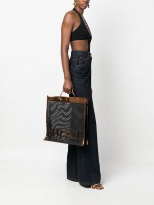 Caurspīdīgs shopper soma Versace melns
