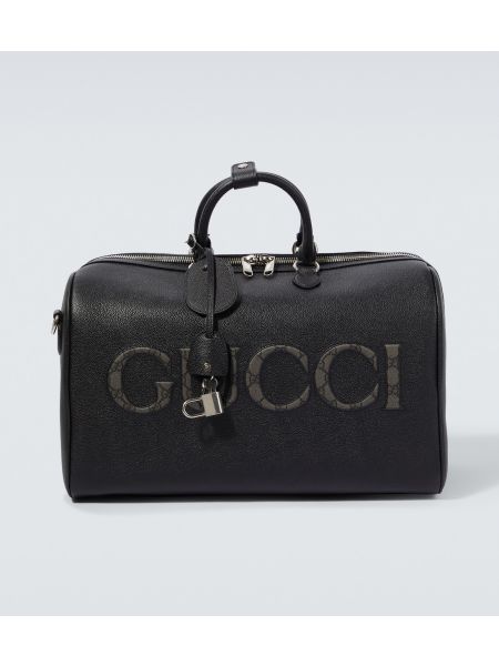 Кожаная спортивная сумка Gucci черная