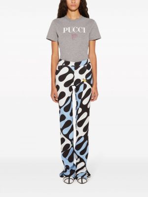 Kokvilnas t-krekls ar apdruku Pucci pelēks