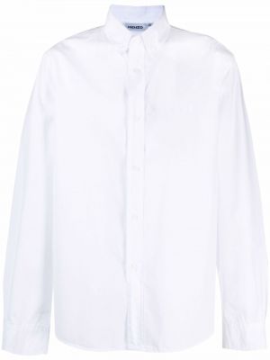 Памучна риза бродирана с тигров принт Kenzo бяло