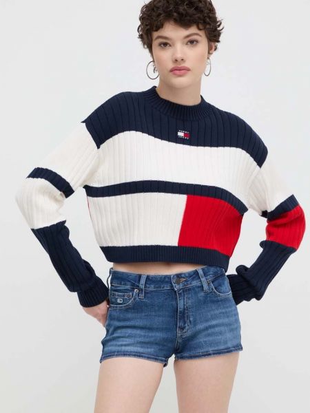 Beżowy sweter bawełniany Tommy Jeans