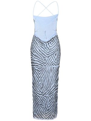 Viskózové midi šaty so vzorom zebry Des Phemmes