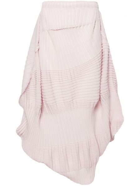 Spódnica midi asymetryczna Issey Miyake różowa