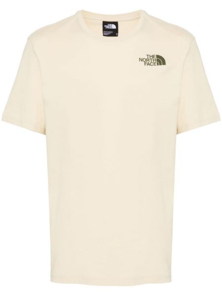 Kokvilnas t-krekls ar apdruku The North Face bēšs