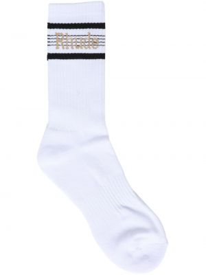 Pruhované ponožky s potiskem Rhude bílé