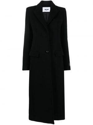 Plstěný vlnený kabát Msgm čierna