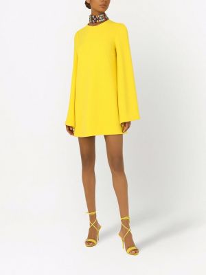 Robe longue avec manches longues Dolce & Gabbana jaune