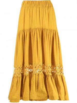 Viskózové midi sukně Silvia Tcherassi - žlutá