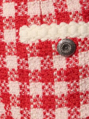 Pantalones cortos de lana de algodón de tweed Miu Miu rojo