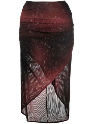 Priehľadná midi sukňa s potlačou s prechodom farieb Misbhv