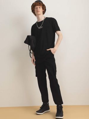 „cargo“ stiliaus kelnės su kišenėmis Defacto juoda