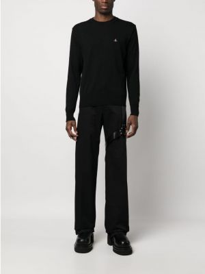 Pullover mit stickerei mit rundem ausschnitt Vivienne Westwood schwarz