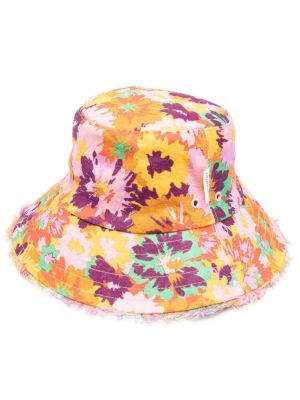 Floral bøttehatt Zimmermann gul