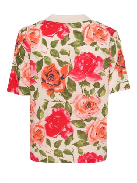 T-krekls ar ziediem ar apdruku Batsheva rozā