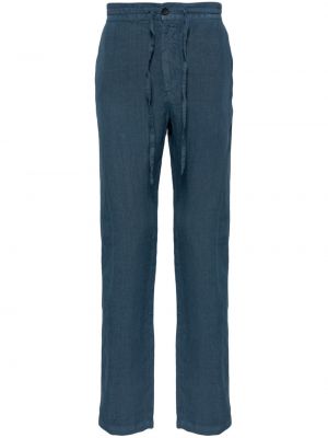 Lanene hlače ravnih nogavica 120% Lino plava