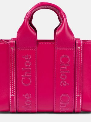 Leder shopper handtasche Chloã© pink