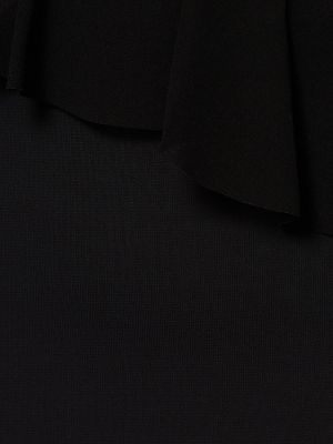 Sukienka mini z frędzli z długim rękawem Bec + Bridge czarna