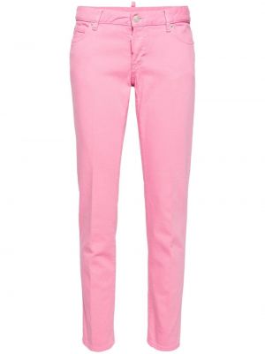 Skinny fit džínsy s nízkym pásom Dsquared2 ružová