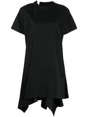 Drapírozott mini ruha Sacai fekete