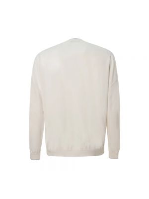 Dzianinowy sweter z okrągłym dekoltem Fay biały