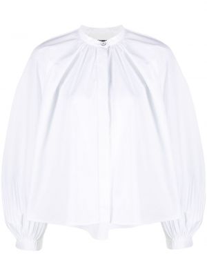 Bluză din bumbac plisată Jil Sander alb