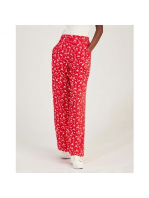 Pantalones de flores con estampado Naf Naf rojo
