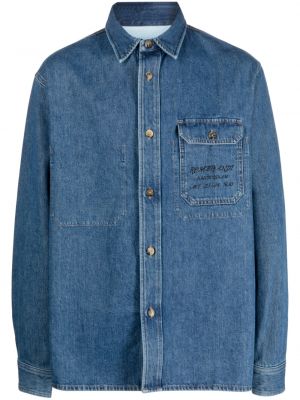 Camicia jeans con stampa Jw Anderson blu