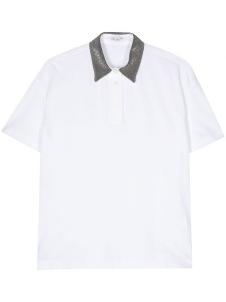 Polo marškinėliai Brunello Cucinelli balta