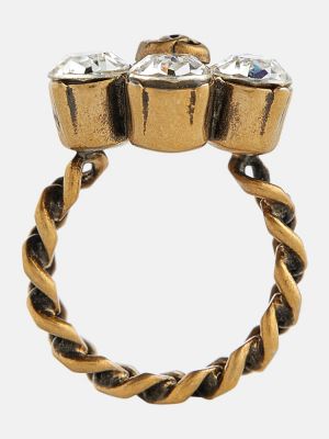 Prstan s cvetličnim vzorcem Gucci zlata