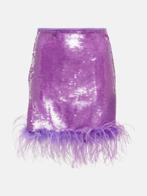 Mini falda con lentejuelas con plumas de plumas Giuseppe Di Morabito violeta
