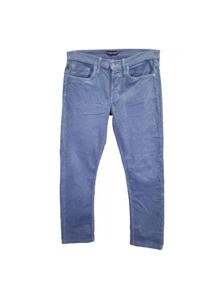 Jeansy bawełniane Tom Ford Pre-owned niebieskie