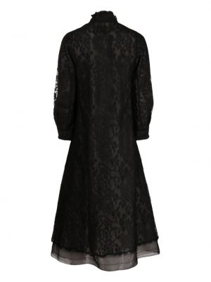 Spitzen mantel mit plisseefalten Shiatzy Chen schwarz