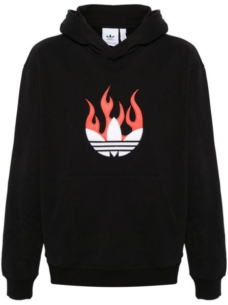 Kokvilnas kapučdžemperis Adidas melns