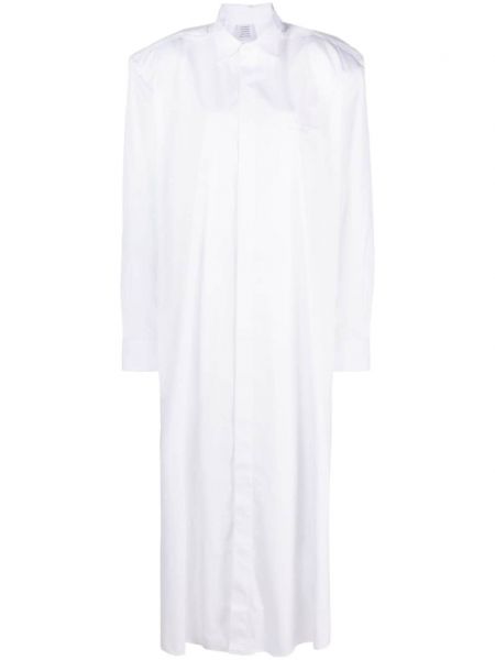 Bavlnené dlouhé šaty Vetements biela