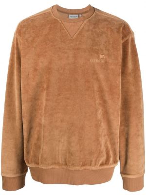 Velur brodert sweatshirt Carhartt Wip brun