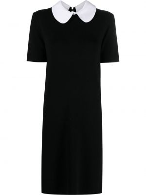 Коктейлна рокля от мерино вълна Tory Burch черно