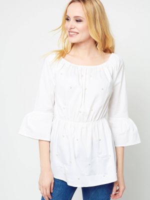 Блуза с перли Yups бяло