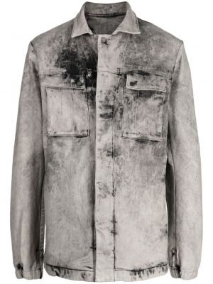 Bombažna obrabljena denim jakna Boris Bidjan Saberi siva