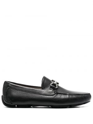 Skinn loafers Salvatore Ferragamo svart