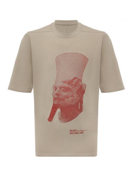 Хлопковая футболка Rick Owens серая