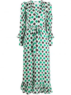 Vestido largo con estampado con estampado abstracto La Doublej verde