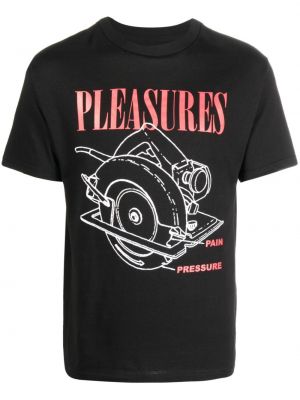 Tricou din bumbac cu imagine Pleasures negru