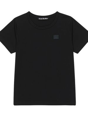 T-shirt i bomull för tjejer Acne Studios Kids svart