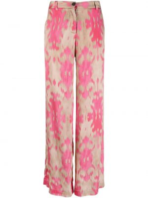 Relaxed панталон с принт с абстрактен десен Bazar Deluxe розово