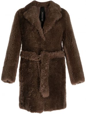 Kožený kabát Blancha hnedá